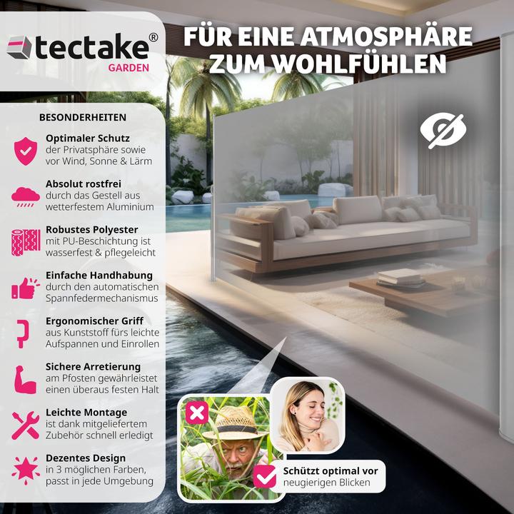 Produktbild tectake Seitenmarkise (3 m)