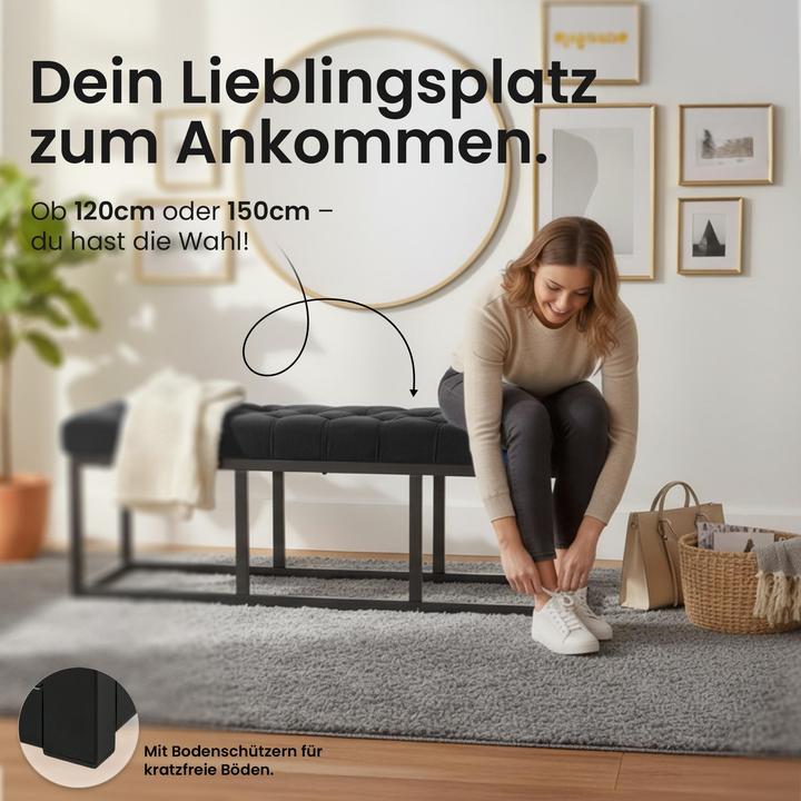 Produktbild CLP Polson Samt Schwarz (150 cm)