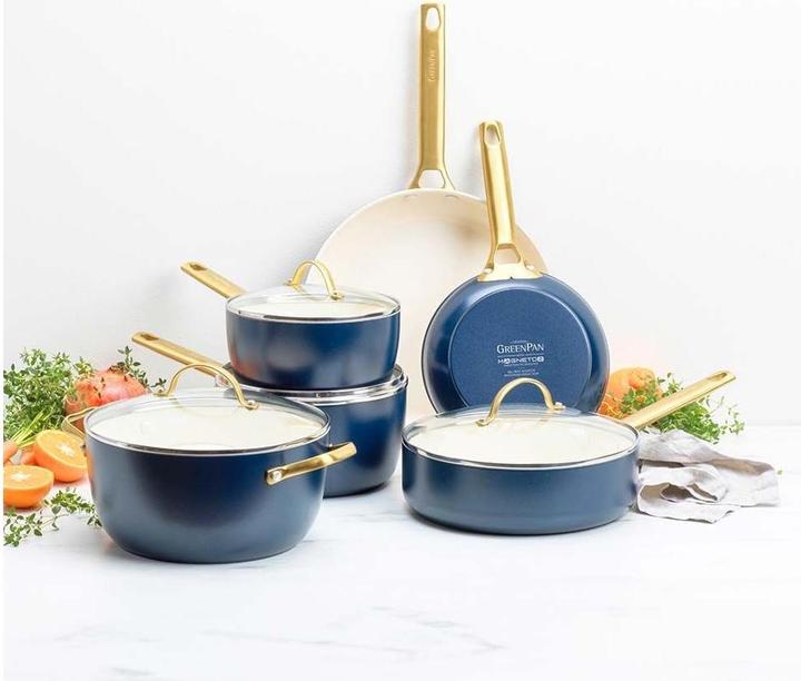 Produktbild Greenpan Padova Oxford Blue 10-delige Pannenset met keramische antikleeflaag (CC008493001) (24 cm, Bratpfanne, Kochtopf, Pfannenset + Topfset, Aluminium)
