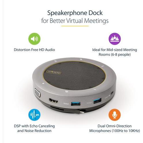 Thumbnail - StarTech USB-C Speakerphone Dock, Konferenzgerät, Grau