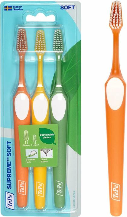 Produktbild TePe Supreme Soft Toothbrush Soft 3Pcs Mix (Weich, 3 x)