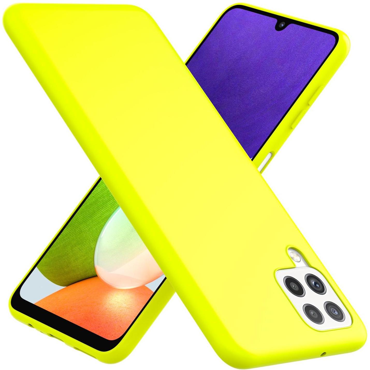 Nalia Neon Silikon Handyhülle (Samsung Galaxy A22), Smartphone Hülle, Gelb