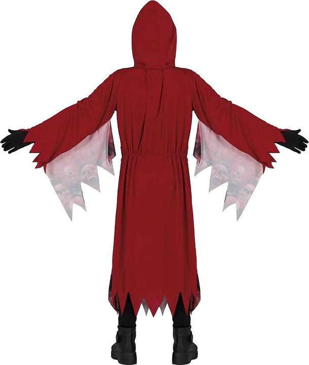 Costume Da Triste Mietitore Per Bambini Con Mantello, Cappuccio, Guanti E Cintura, Taglie M (130-140 Cm) A XL (150-160 Cm)