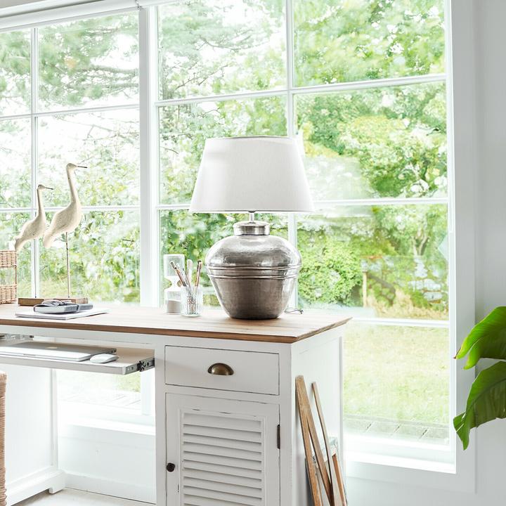 Image du produit Loberon Lampe de table Madison crème/argent antique (E27)