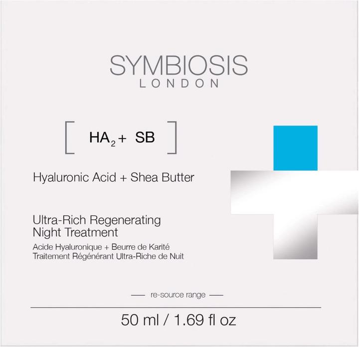 Image du produit Symbiosis Acide hyaluronique + beurre de karité) Soin de nuit régénérant ultra-riche (50 ml, Crème de nuit)