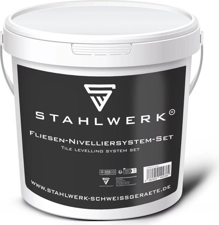 Produktbild Stahlwerk Fliesen-Nivellier-Set 200 Zuglaschen für 2mm Fugenbreite Verlegesystem