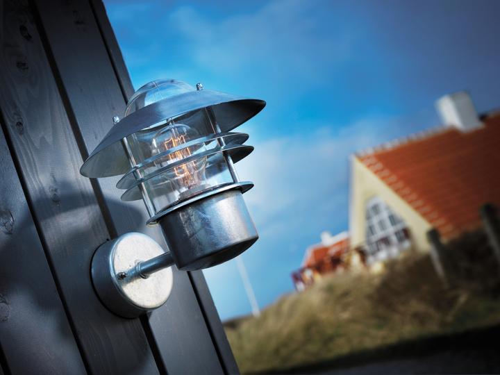 Actual product image Nordlux Blokhus, Wall lamp, Galvanized (60 lm, E27, IP54)