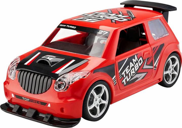 Actual product image Revell 00831 Pull Back Rally Car, red car model kit