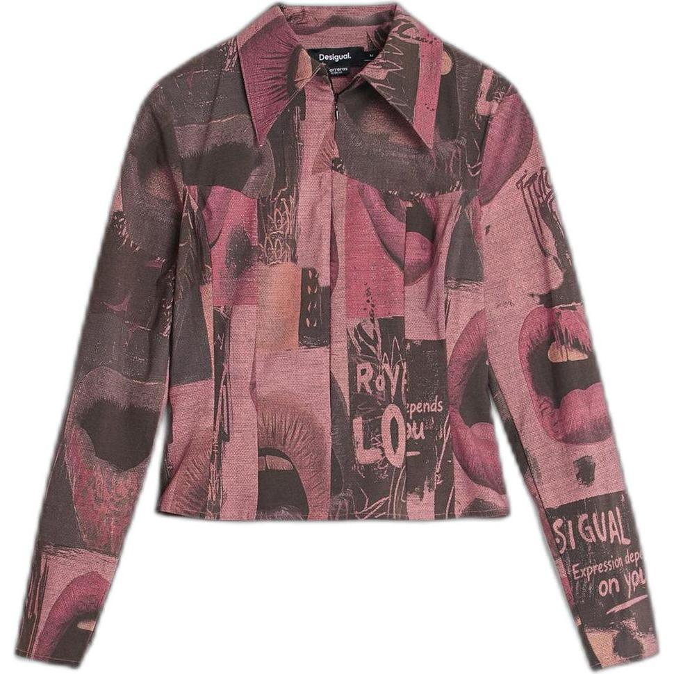 Desigual, Damen, Blusen, Beso, Pink, Grau, (XL)