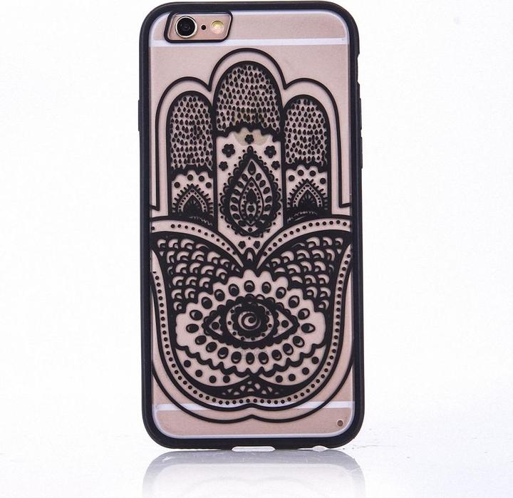 Actual product image König Design Apple iPhone 6 / 6s Mobile Cover Mandala Case Protection Motif Hand Fatima Black (Apple iPhone 6)