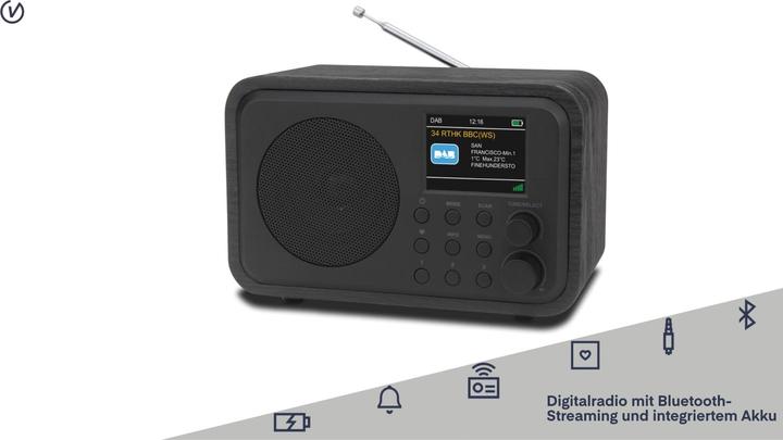 Produktbild DR 300-20 Tischradio DAB+, UKW Bluetooth®, DAB+, UKW wiederaufladbar Schwarz (DAB+, FM, Bluetooth)