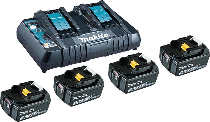 1 chargeur rapide double DC18RD, 4x batteries BL1850B 5.0 Ah
