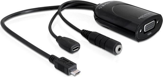Produktbild Delock USB-MicroB zu VGA Konverter (MHL komp.) (Digital -> Digital)