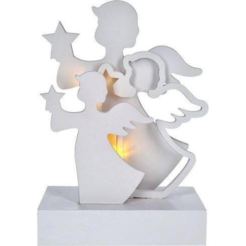 Olight, Torcia, Solight LED anjeli, drevo, biela farba, 2x AA