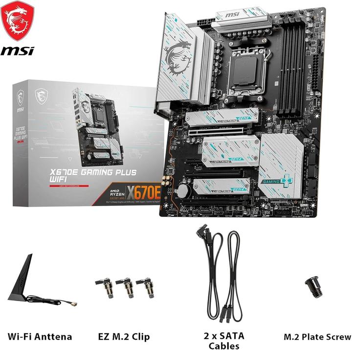 Image du produit MSI X670E GAMING PLUS WIFI AM5 4xDDR5 4xM.2 4xSATA (AM5, AMD X670E, ATX)