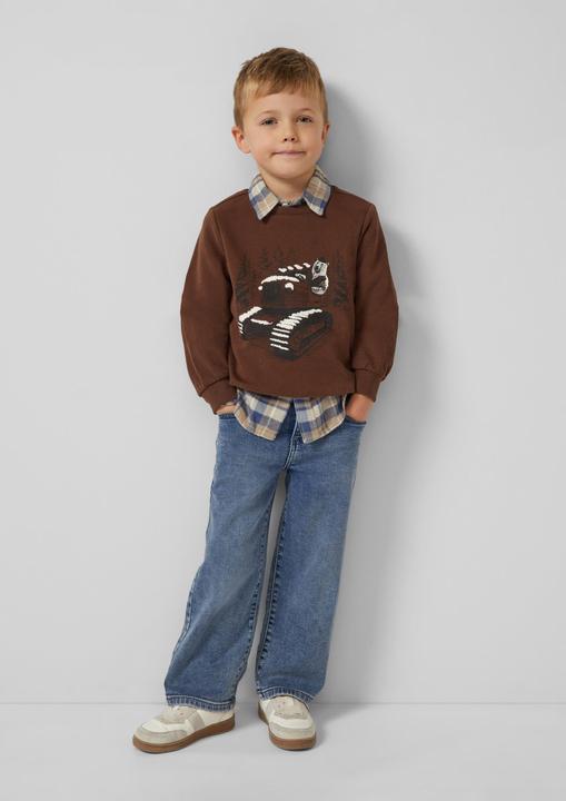 Produktbild s.Oliver Sweatshirt Sweatshirt mit Frontprint und kuscheliger Innenseite (140)