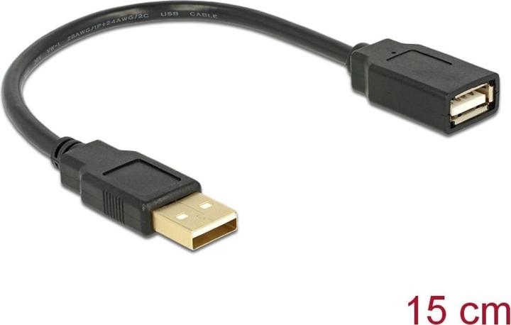 Produktbild Delock Kabel USB 2.0 Verlaengerung, A/A S/B (0.15 m, USB 2.0)