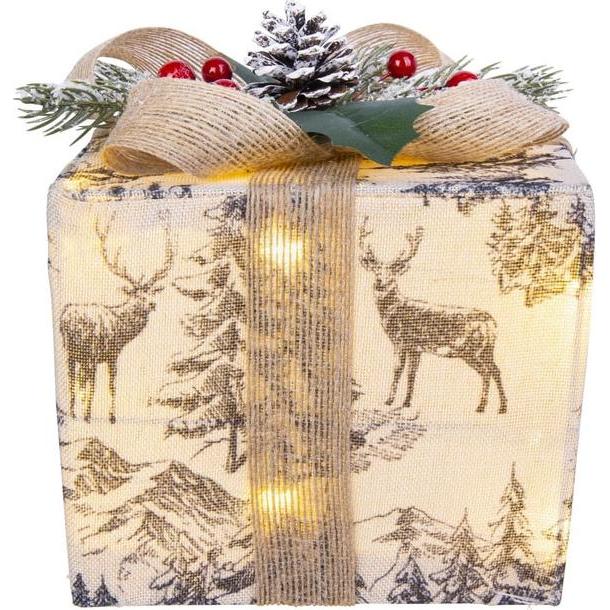 MICA Living, Weihnachtsbeleuchtung, Deko-Geschenk mit Waldmotiven - mit LED - ca. 15 cm