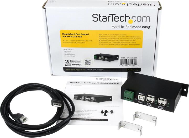Actual product image StarTech .com Industrial 4 Port USB2.0 Hub (USB-B, 4 Ports)
