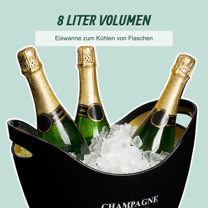 Produktbild Relaxdays Sektkühler 8l in Schwarz/Gold