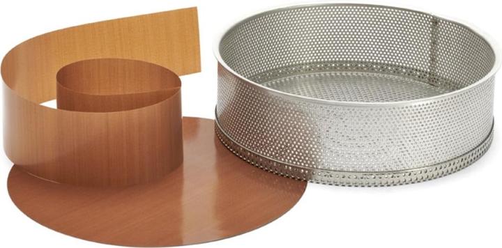 Actual product image de Buyer Cake Tin Stainless Steel Perforated Abn. Bottom 24x6.5 (25.50 cm)