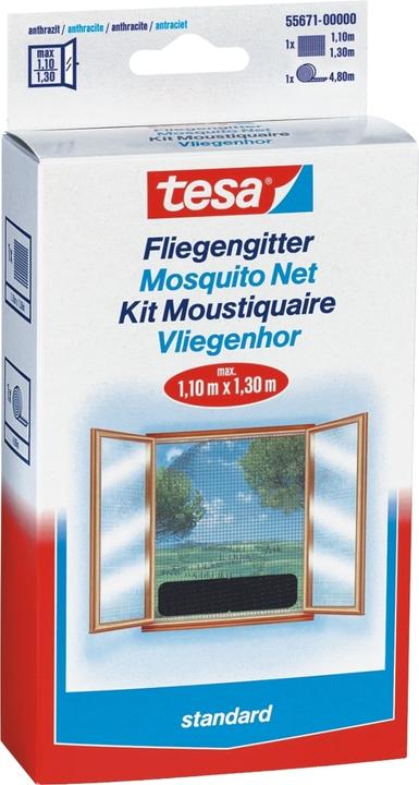 Actual product image tesa Insect screen STANDARD for windows, with Velcro tape, without drilling (110 x 130 cm)