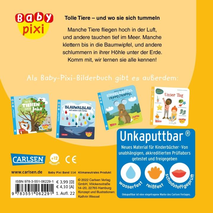 Produktbild Baby Pixi (unkaputtbar) 114: Tolle Tiere (Deutsch)