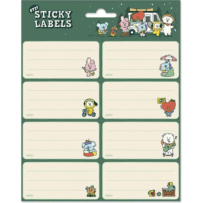 BT21 - Set mit 16 Aufklebern für Notizbücher/Bücher Outdoor Weekend (49007552)