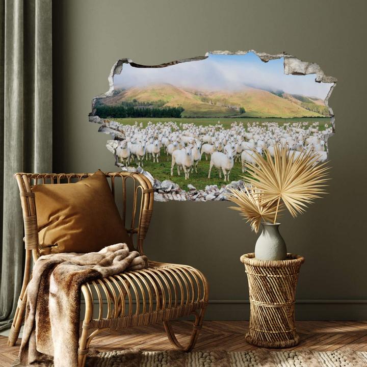 Produktbild Trenddeko 3D - Schafherde in Neuseeland (120 x 73 cm)