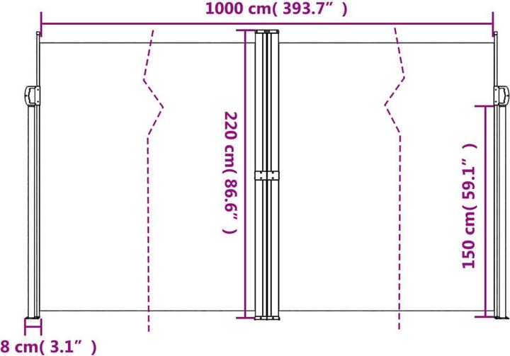 Image du produit vidaXL ausziehbare Seitenmarkise (2.20 m)