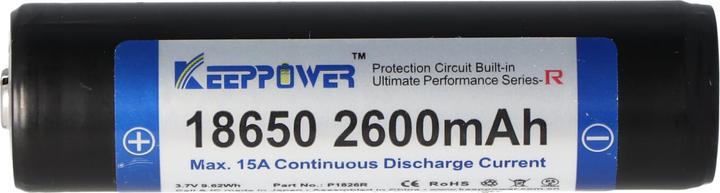 Actual product image Keeppower Akku R 18650 geschützt (Pluspol erhöht) (1 pcs., 18650, 2600 mAh)