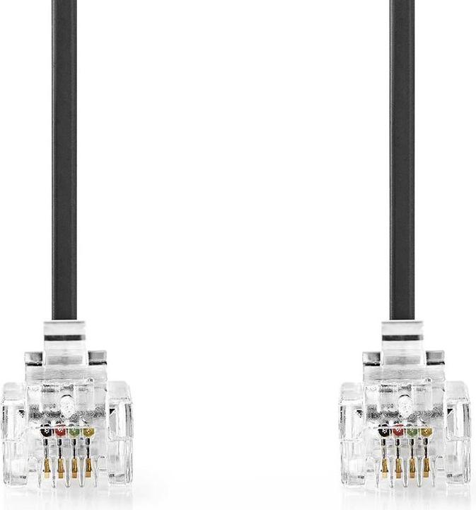 Actual product image Nedis Telephone cable | RJ11 plug | RJ11 plug | 2.00 m | Cable design: Flat | Coating: Vergo