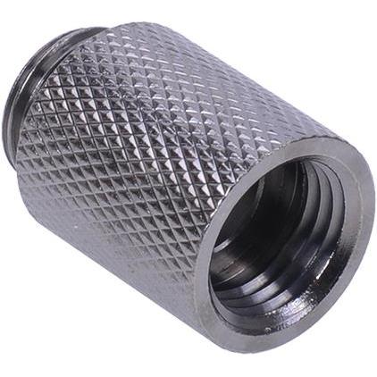 Aquatuning Verlängerung G1/4 auf G1/4 25mm gerändelt black nickel, Wasserkühlung Komponenten Zubehör, Schwarz