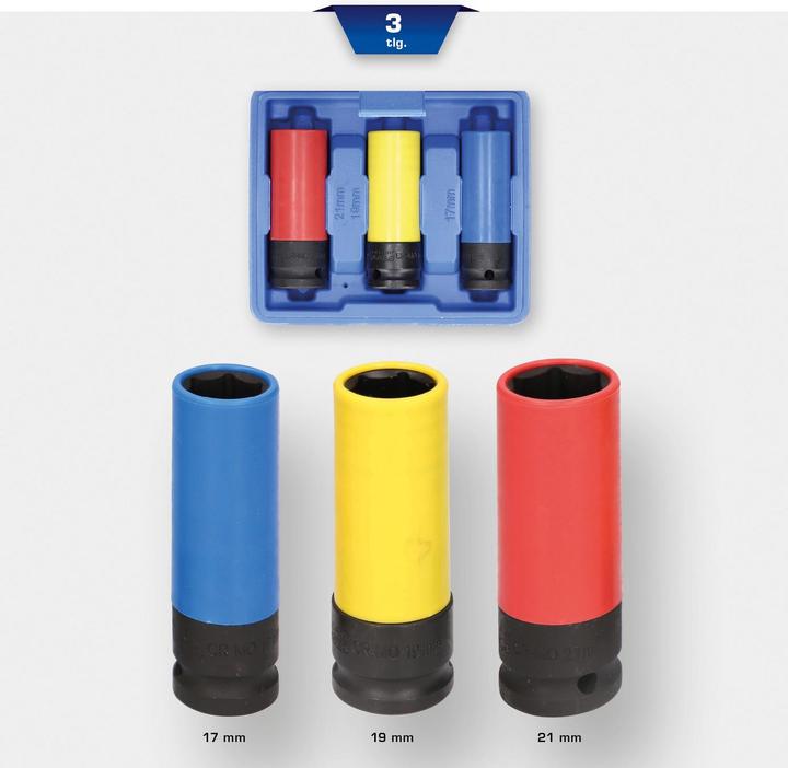 Actual product image KS Tools Socket set (17 mm, 19 mm, 21 mm)