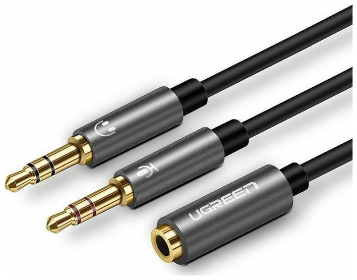 Actual product image Ugreen Microphone and headphone Y splitter 3.5 mm jack (0.20 m, 3.5mm jack (AUX))