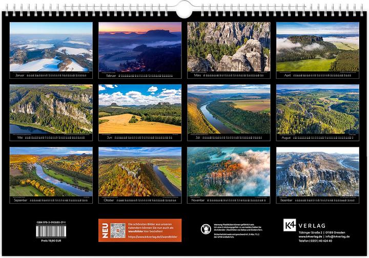 Produktbild Kalender Schsische Schweiz Luftaufnahmen 2026