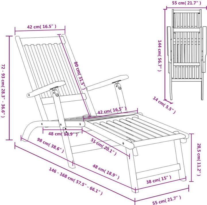 Immagine prodotto vidaXL Sonnenliege (167 cm)