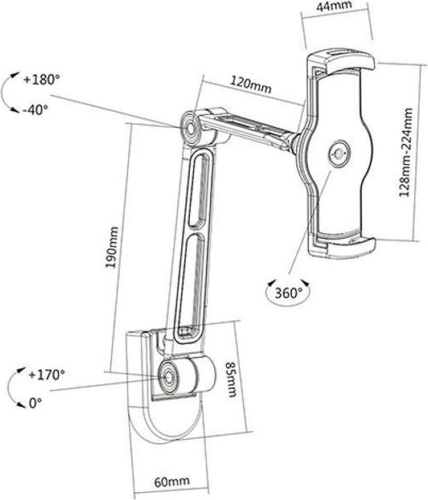 Image du produit Techly Kit de fixation (bras de montage réglable, support de tablette) pour tablette - Art