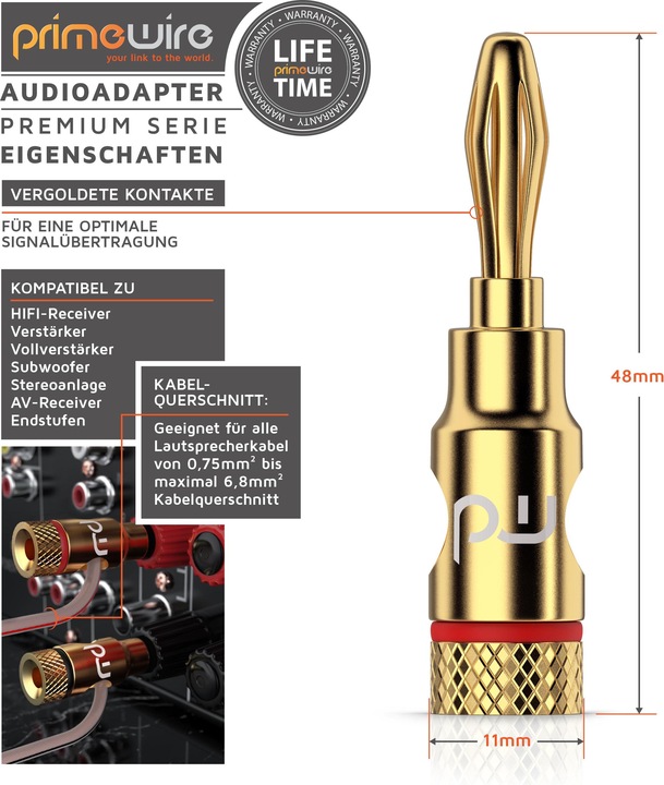 Image du produit Primewire Fiche de haut-parleur