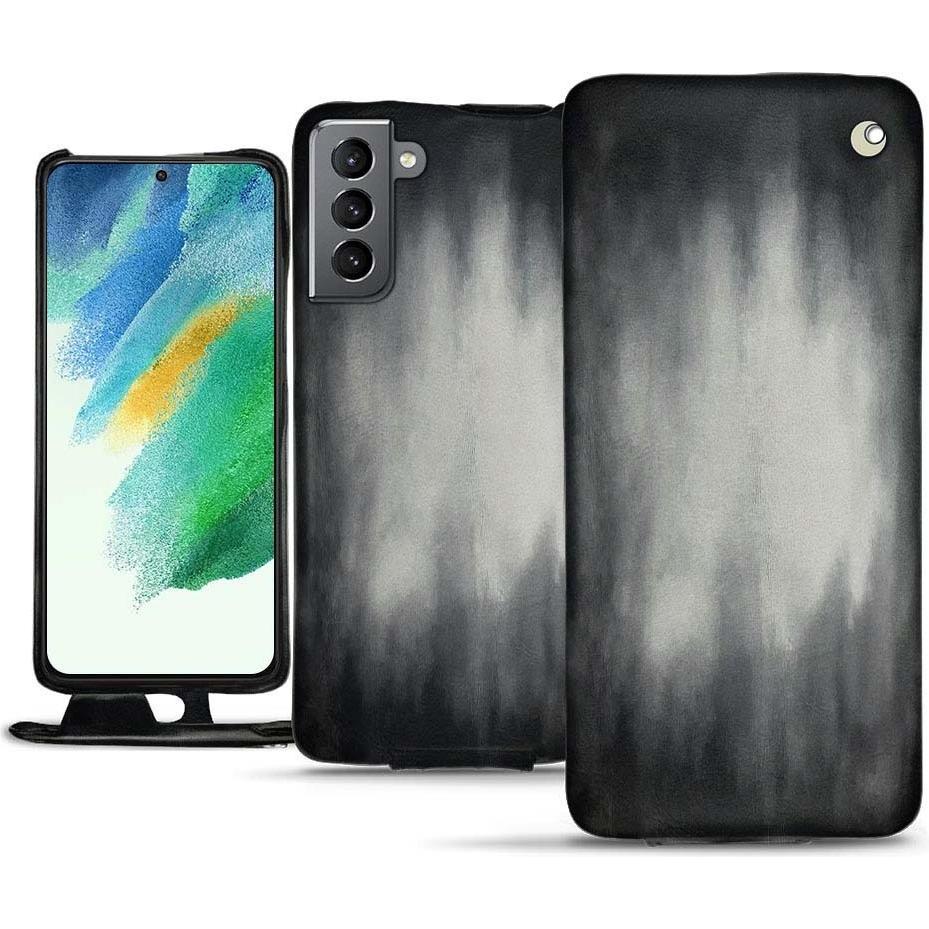 Noreve Lederschutzhülle vertikal (Samsung Galaxy S21 FE), Smartphone Hülle, Grau