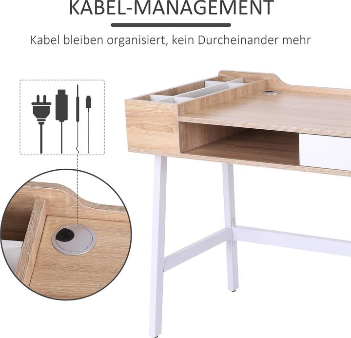 Image du produit Homcom Bureau Design industriel tendance, structure métallique avec surface peinte par poudrage (100 x 55 x 81,5 cm)