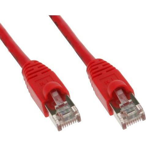 Tecline Patchkabel S-STP (PIMF), Cat 6, rot, 15,0 m Patchkabel mit besonders schmalem Knickschutz (S/FTP, CAT5e, 15 m), ...