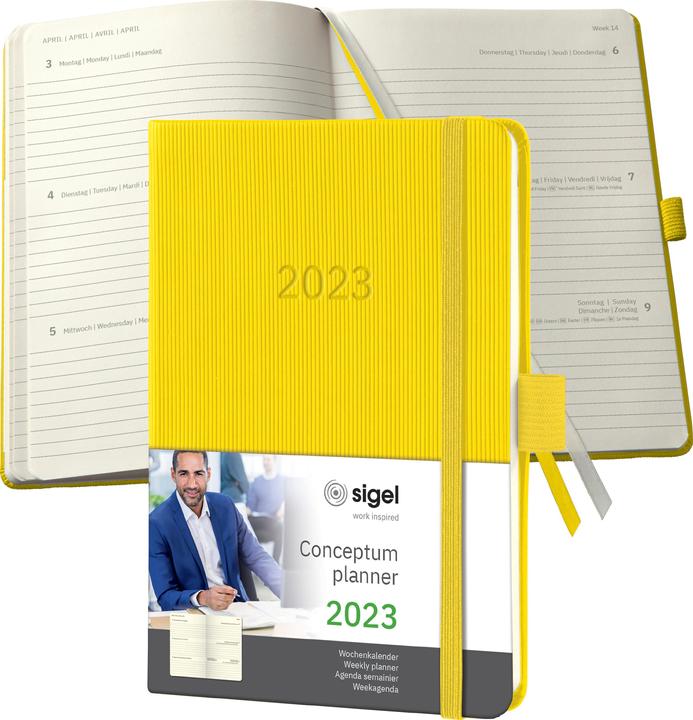 Produktbild Sigel Wochenklender 2023 C2371 lemon yellow, 2S/1W, HC, A6 (A6)