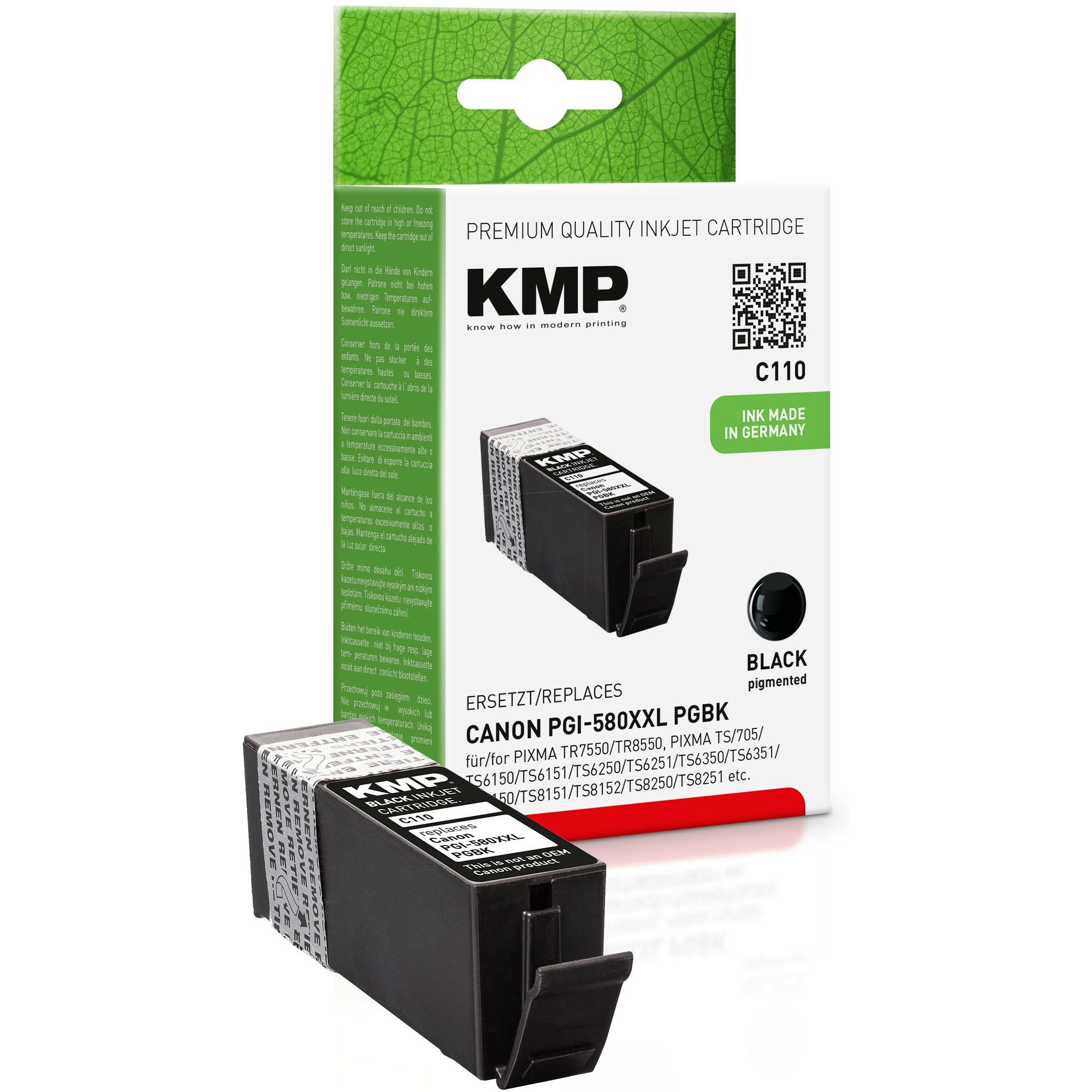 KMP, Druckerpatrone, C110 Tintenpatrone kompatibel mit Canon PGI-580XXL (BK)