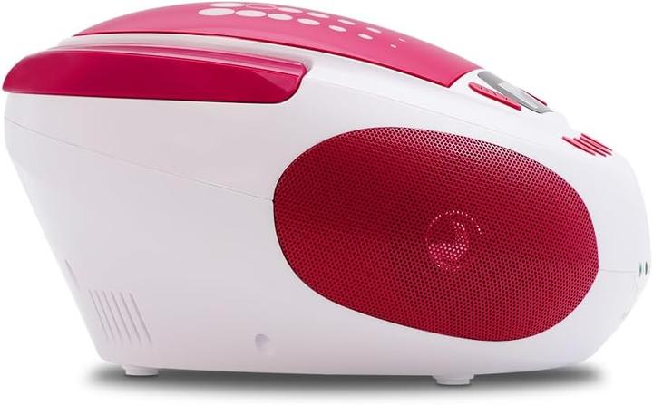 Actual product image Metronic Childrens CD Player MP3 Pop Pink with USB Port Power Supply or Batteries White and Pink