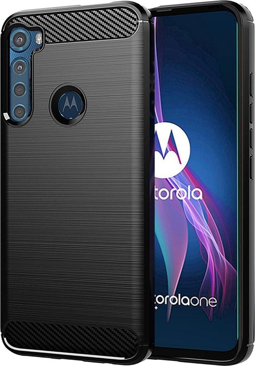 Produktbild Techsuit - Carbon Silicone - Motorola One Fusion Plus - Black (Motorola One Fusion+)