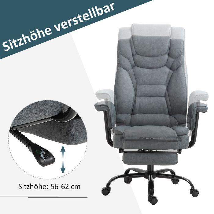 Produktbild Swisshandel24 Bürostuhl Ergonomisch mit Kopfstütze und gepolsterte Armlehnen mit Fussstütze Kunstleder