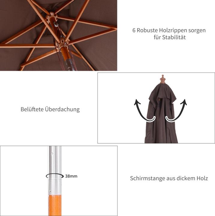 Produktbild Outsunny Sonnenschirm knickbar (1.50 m)