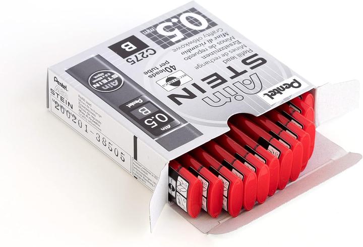 Image du produit Pentel C275 Feinminen-Set, Härtegrad B (12 Dosen á 40 Minen) (12 pcs, 0.50 mm, B)