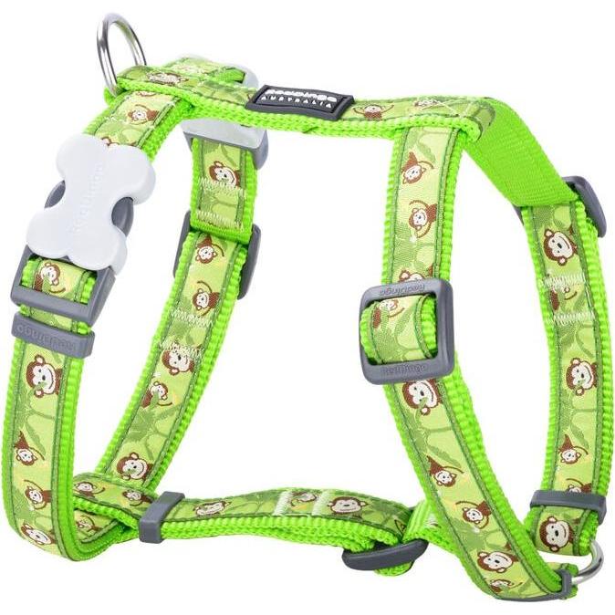 Red Dingo Pettorina per cani STYLE MONKEY LIME GREEN 45-66 cm 36-59 cm (Cane, Generale, Passeggiare), Collare + Guinzaglio
